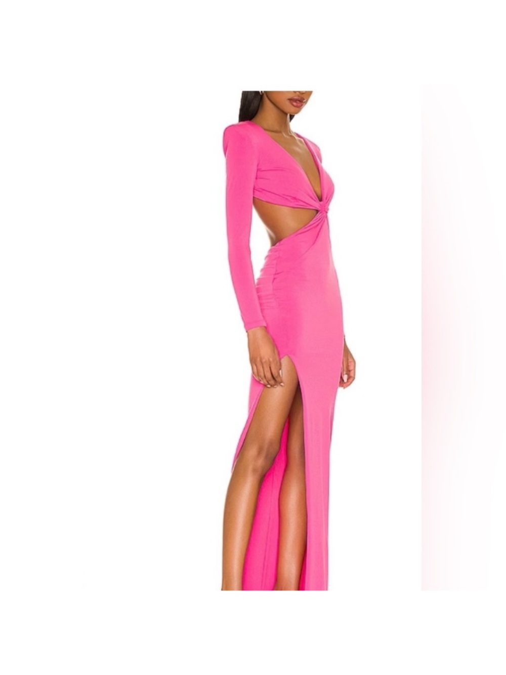 Women’s Hot Pink Cutout Twist Maxi Dress